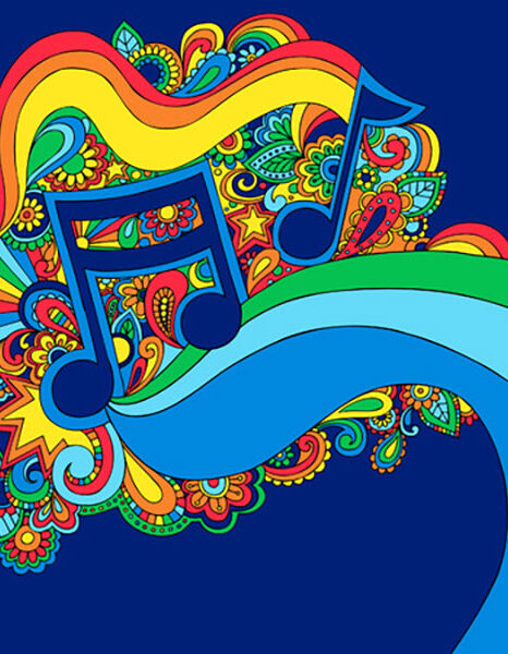 Psychedelic Vector Music-notes-illustration