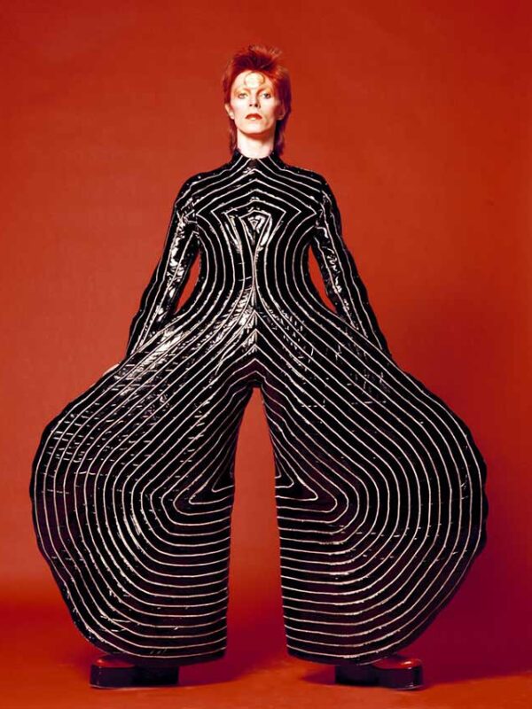 Striped bodysuit for Aladdin Sane tour 1973 Design by Kansai Yamamoto Photograph by Masayoshi Sukita © Sukita The David Bowie Archive 2012