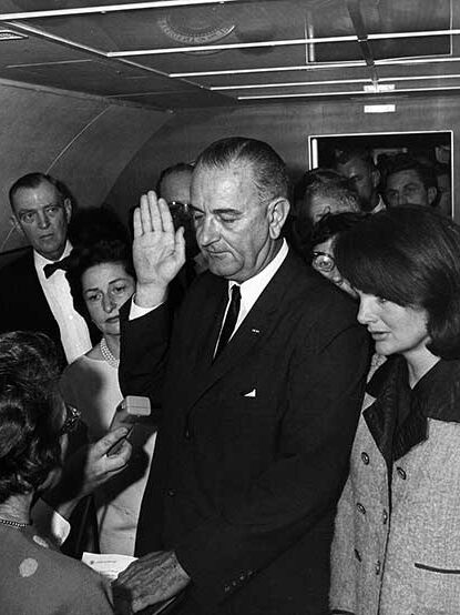 Lyndon B. Johnson taking_the oath of office, November 1963