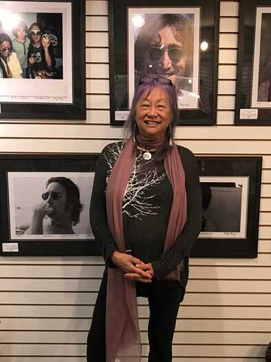 May Pang with artwork photo credit: Scott Segelbaum